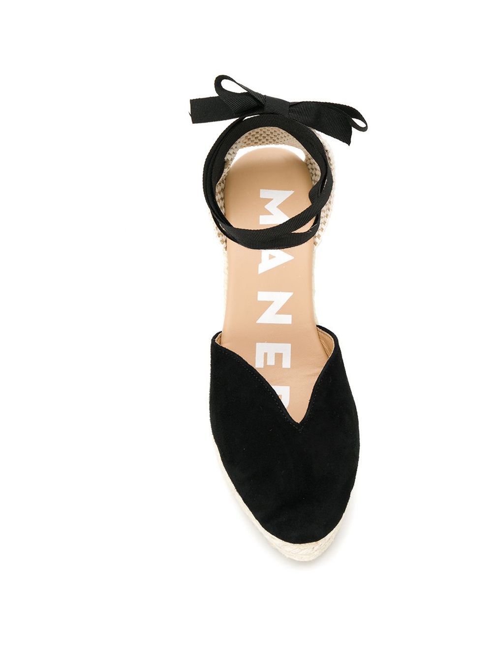 Manebi Hamptons Suede Heart-shaped Wedge Espadrilles In White