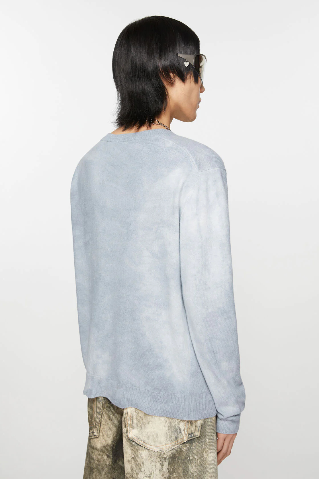 Acne Studios Intarsia-knit Motif Jumper In Blue