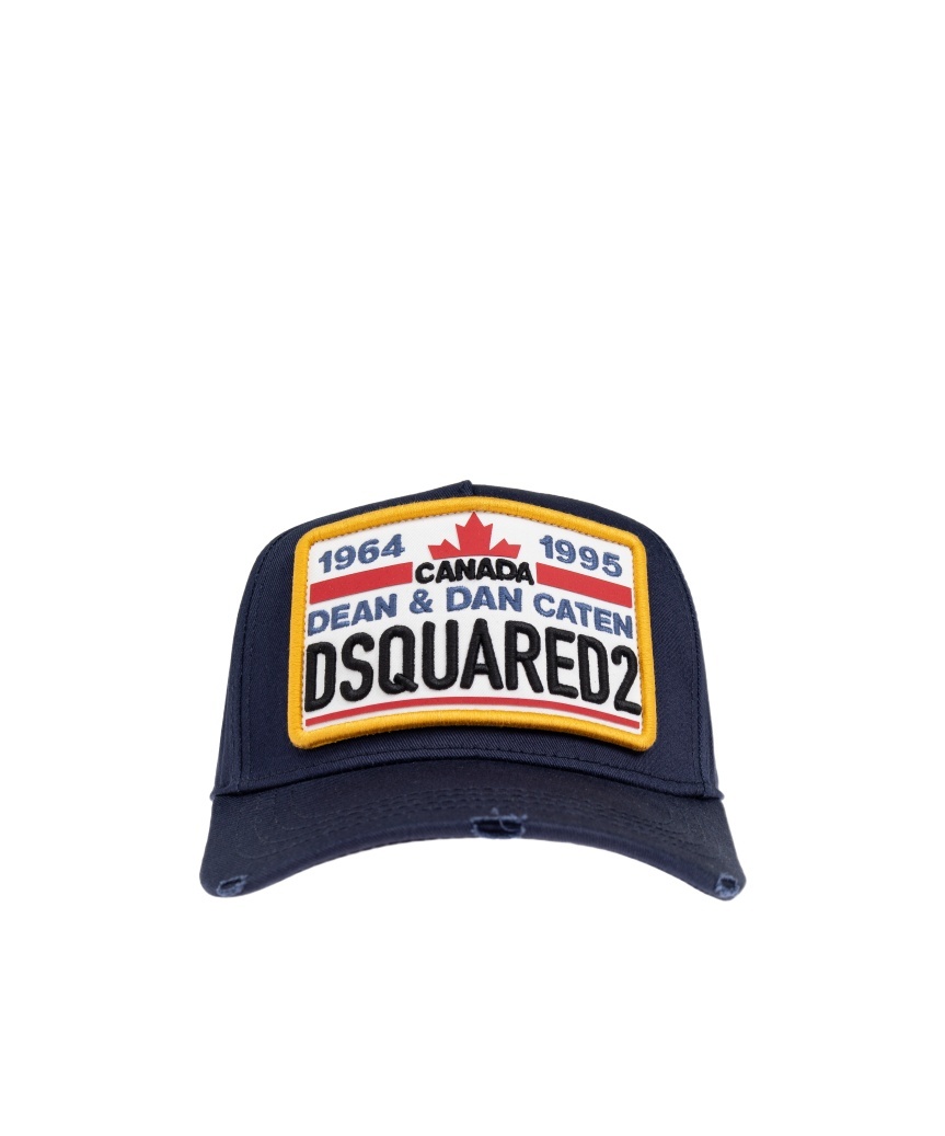 Dsquared2 Dsquared Navy Blue Cotton Baseball Cap In Black