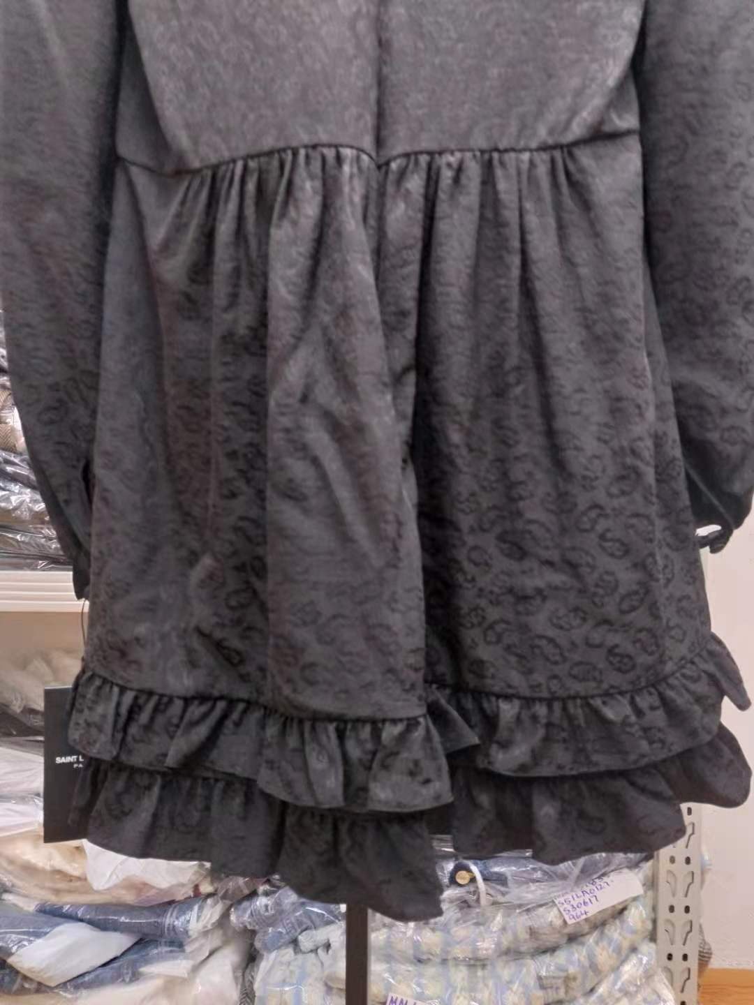 Saint Laurent Dark Embroidered Dress In Black