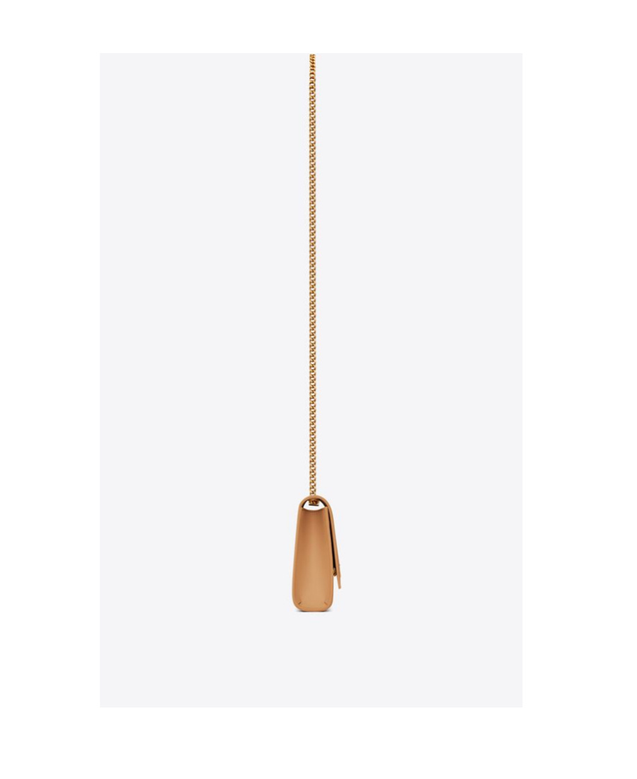 Saint Laurent Logo-plaque Crossbody Bag In Nude
