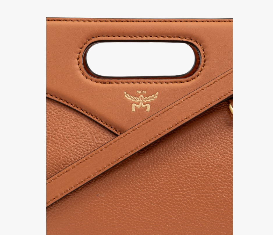 Mcm Caramel Leather Mini Soft Diamond Handbag In Brown