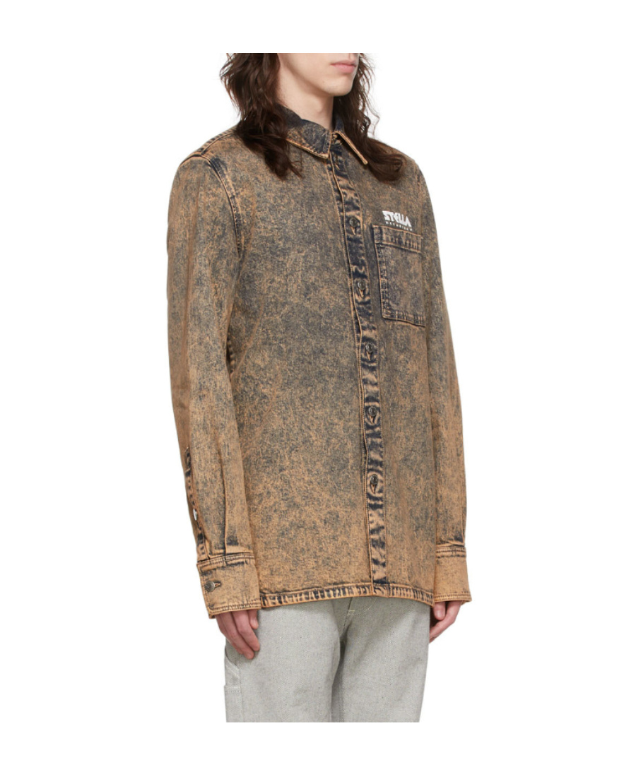 Stella Mccartney Printed Denim Shirt In Green