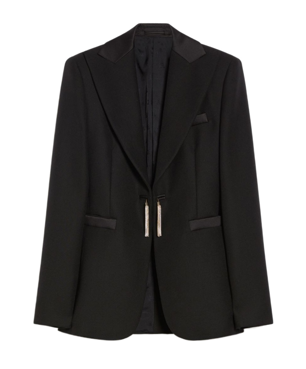 Max Mara Lapel Long-sleeved Suit Coat In Black