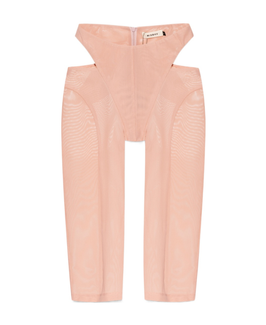 Shop Misbhv Cut-out Cycling Shorts In Nude