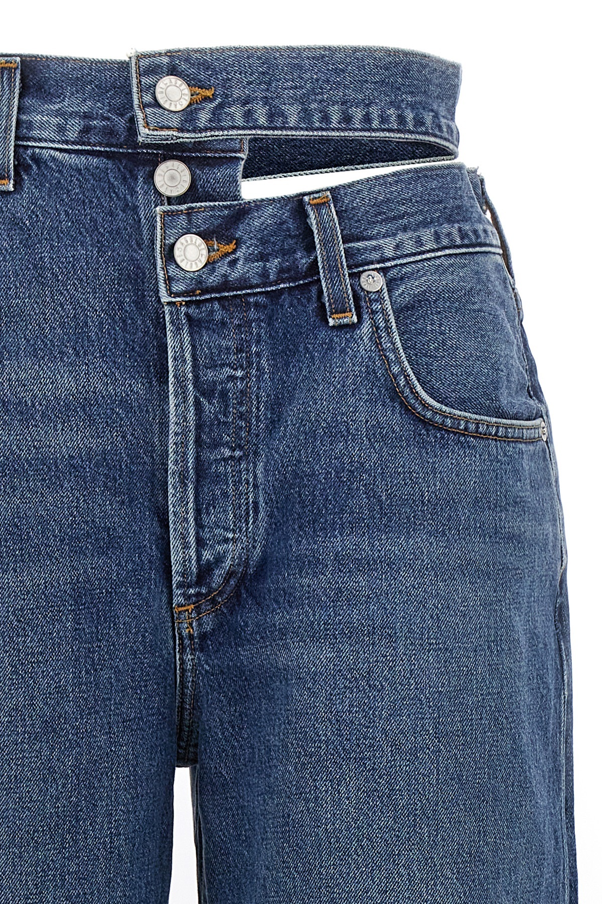 Agolde High Waist Denim Trousers In Blue