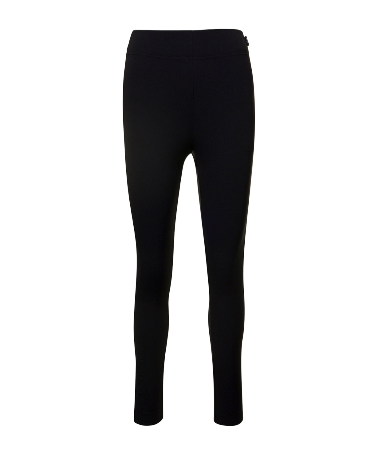 Moncler Brand-embossed Slim-fit High-rise Stretch-woven Leggings In Black