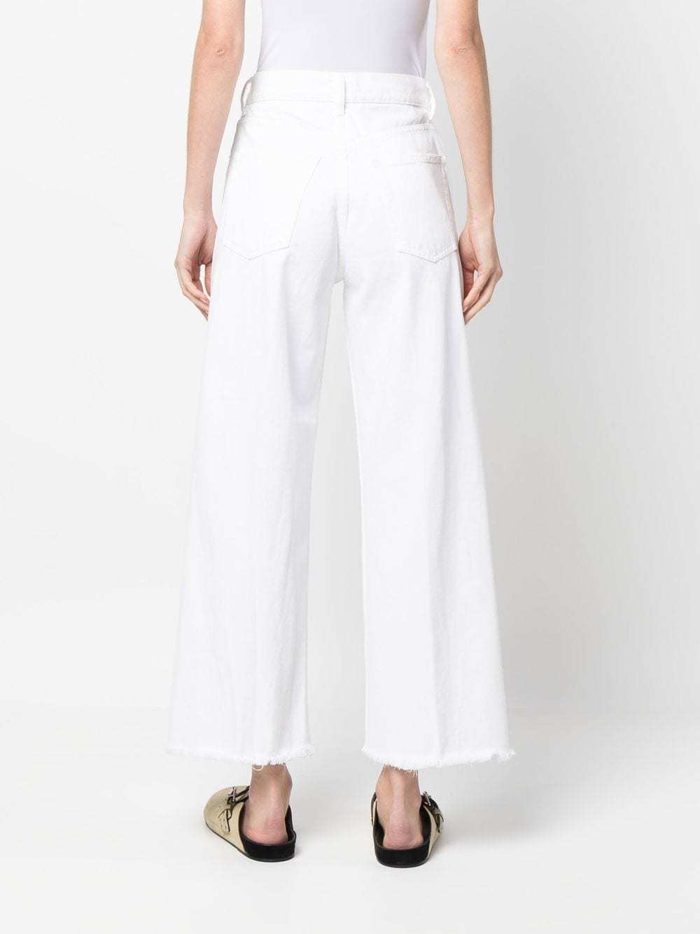 Polo Ralph Lauren Cropped Wide-leg Jeans In White