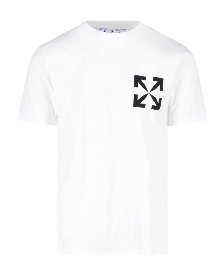 Off-white Slim Fit Single Arrow Cotton Graphic T-shirt In White