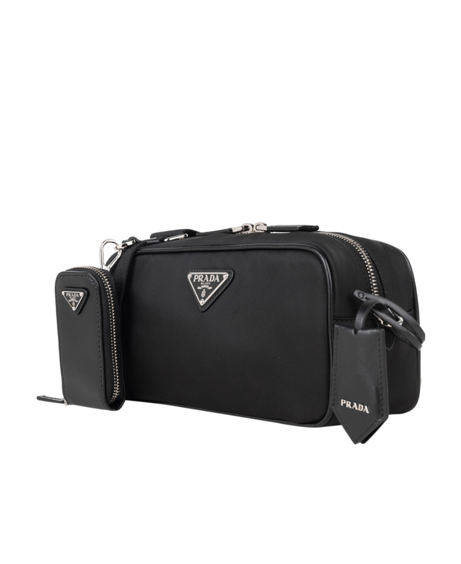 Prada Triangle Logo Cross-body Bag In Black