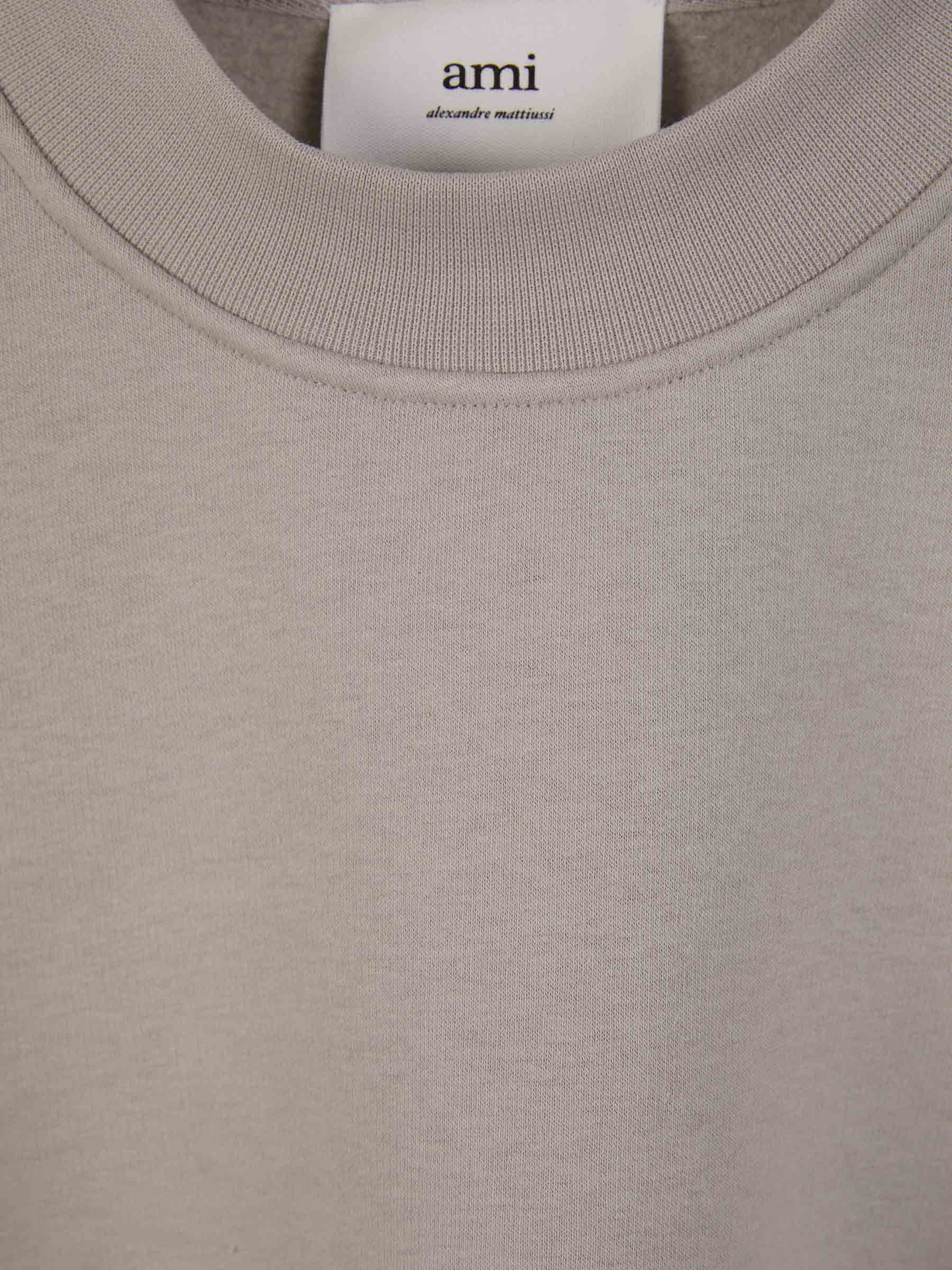 Ami Alexandre Mattiussi Round-necked Sweater In Gray