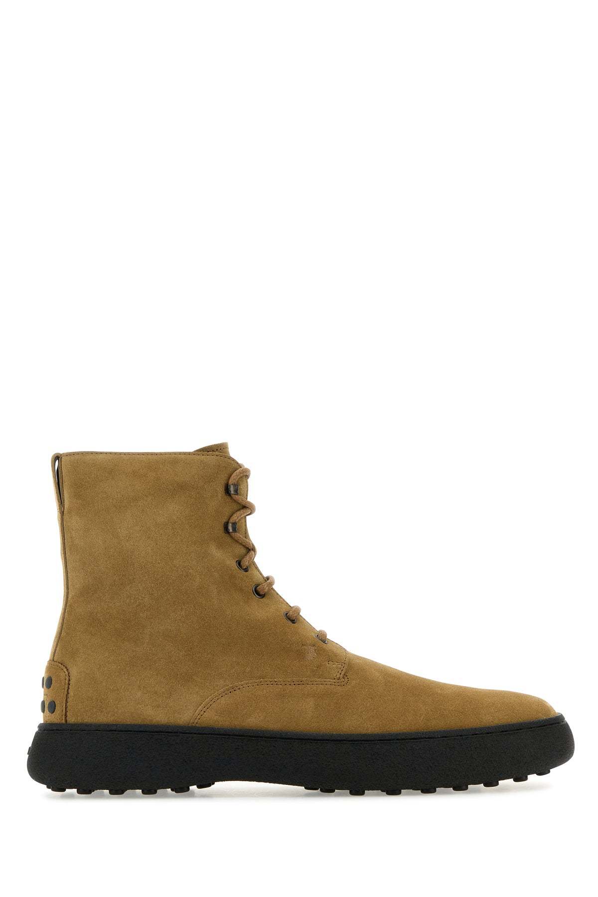 Tod's Suede Ankle Boots Rubber Sole In Neutral