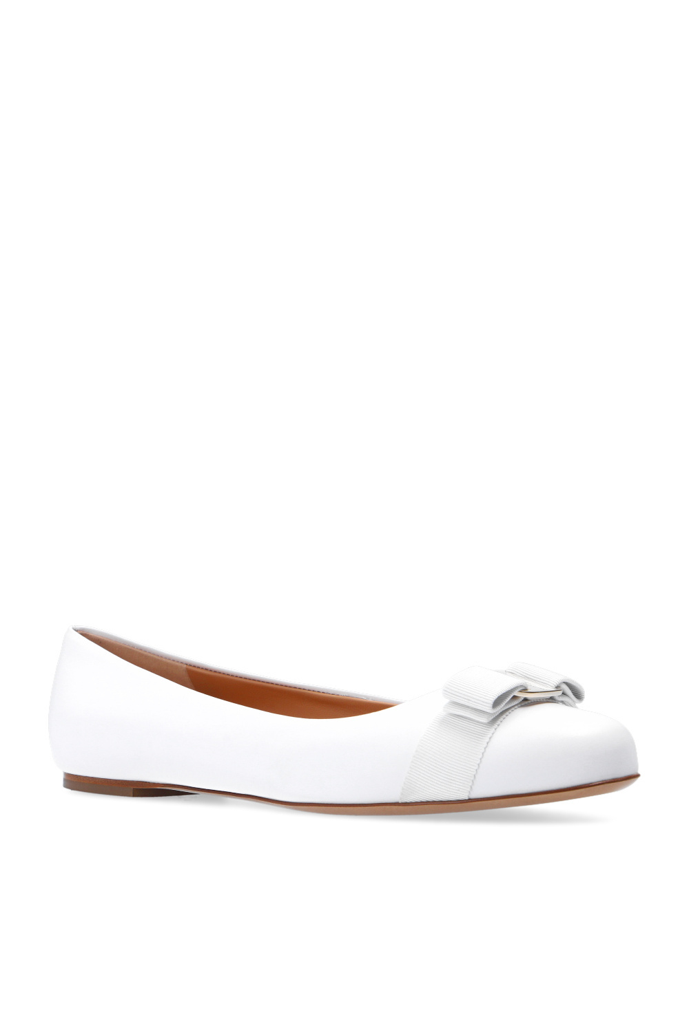 Ferragamo Varina Ballet Shoes In White