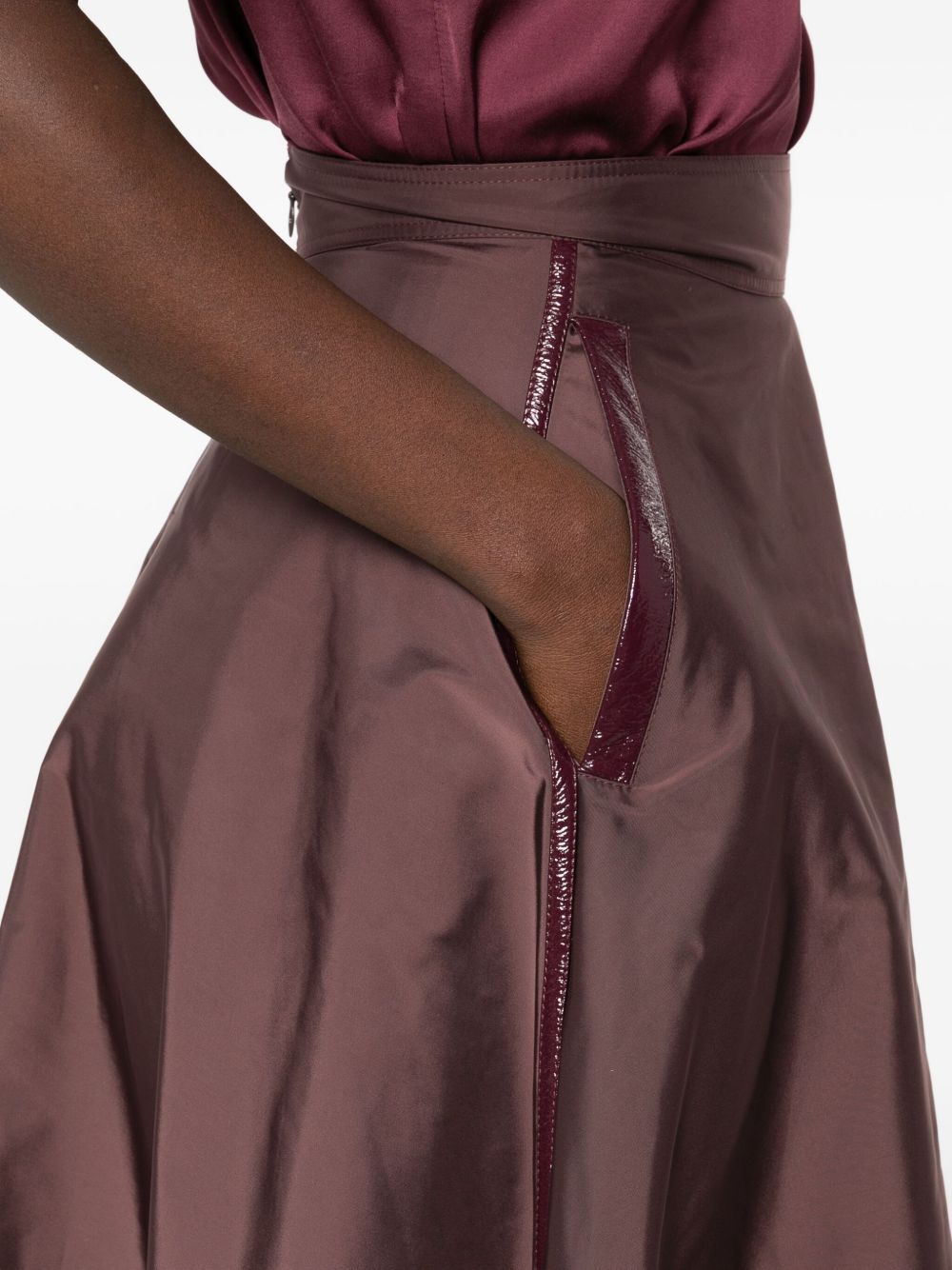 Elisabetta Franchi Embellished A-line Midi Skirt In Brown