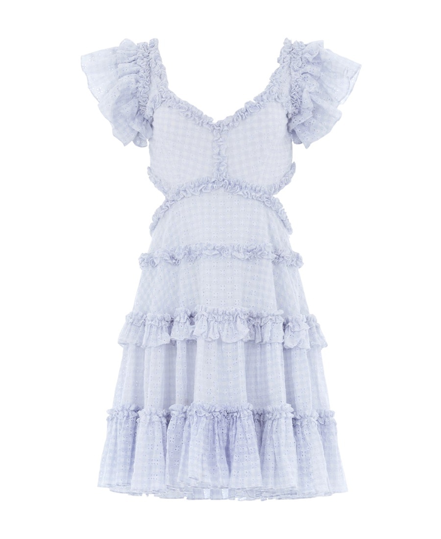 NEEDLE & THREAD BRODERIE-ANGLAISE ORGANIC COTTON MINIDRESS