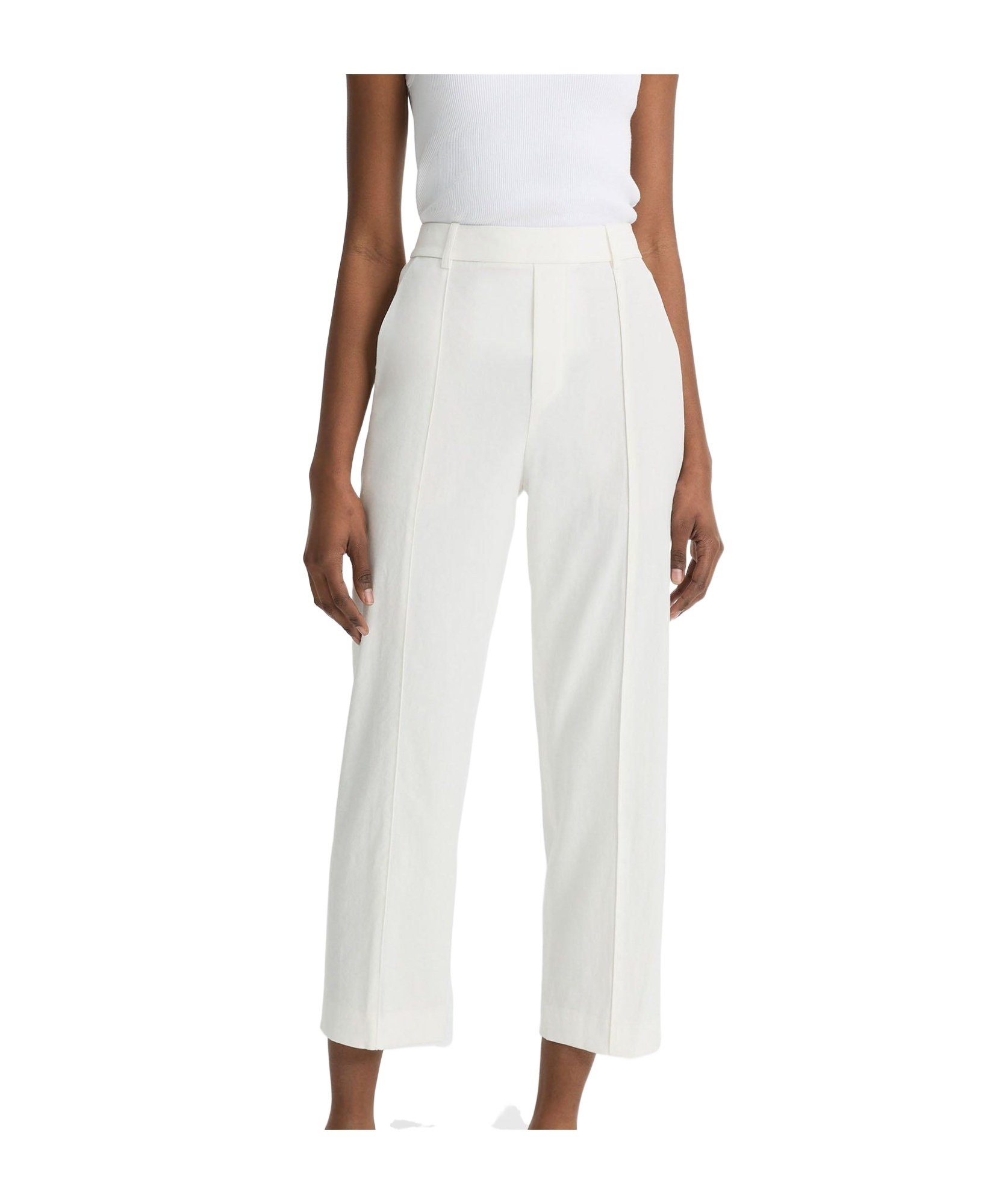 Vince Linen-blend Tapered Pull-on Pant