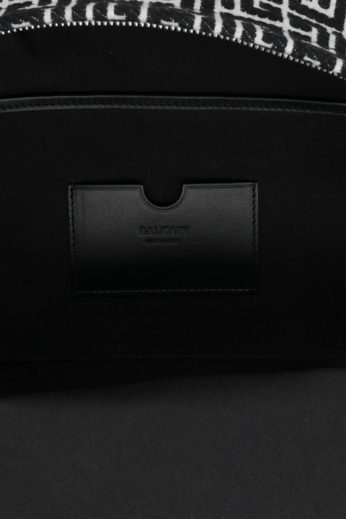 Balmain City Monogram-woven Backpack In Black