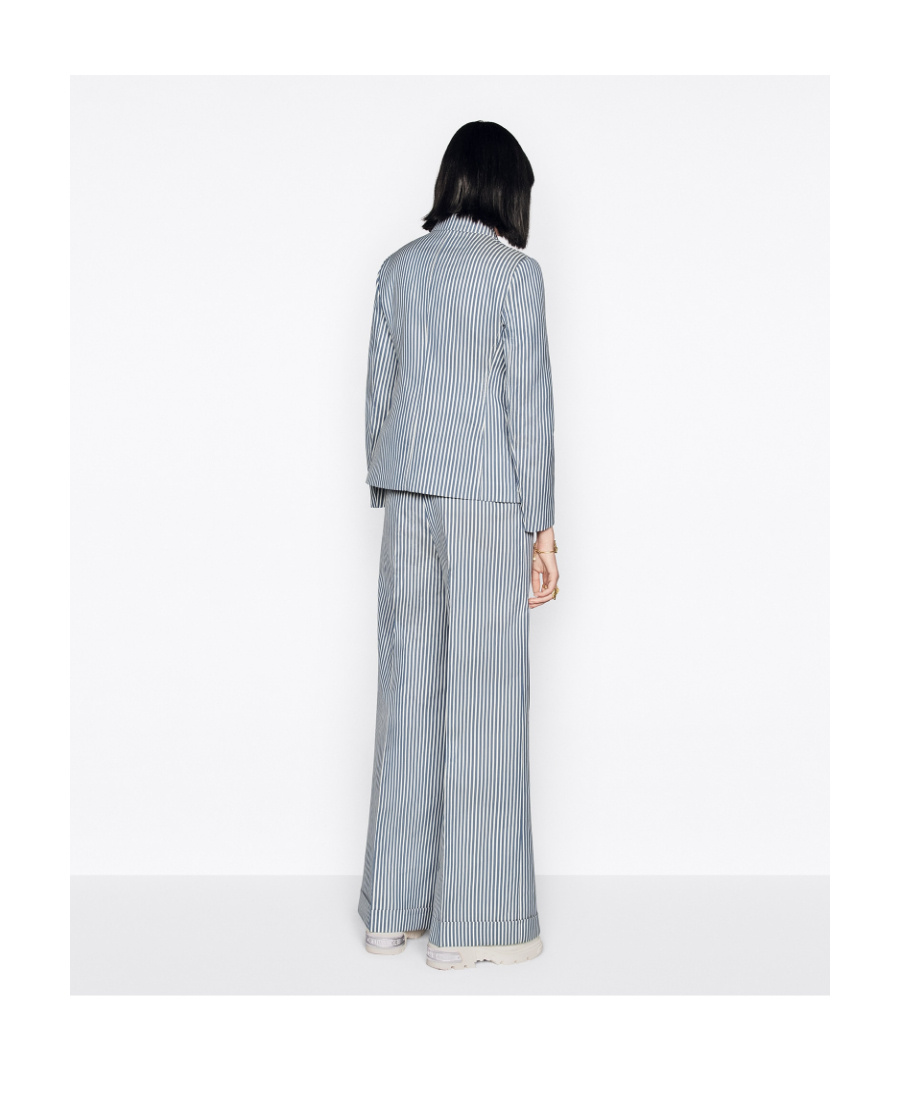 Dior Striped Suit Jacket In Gray