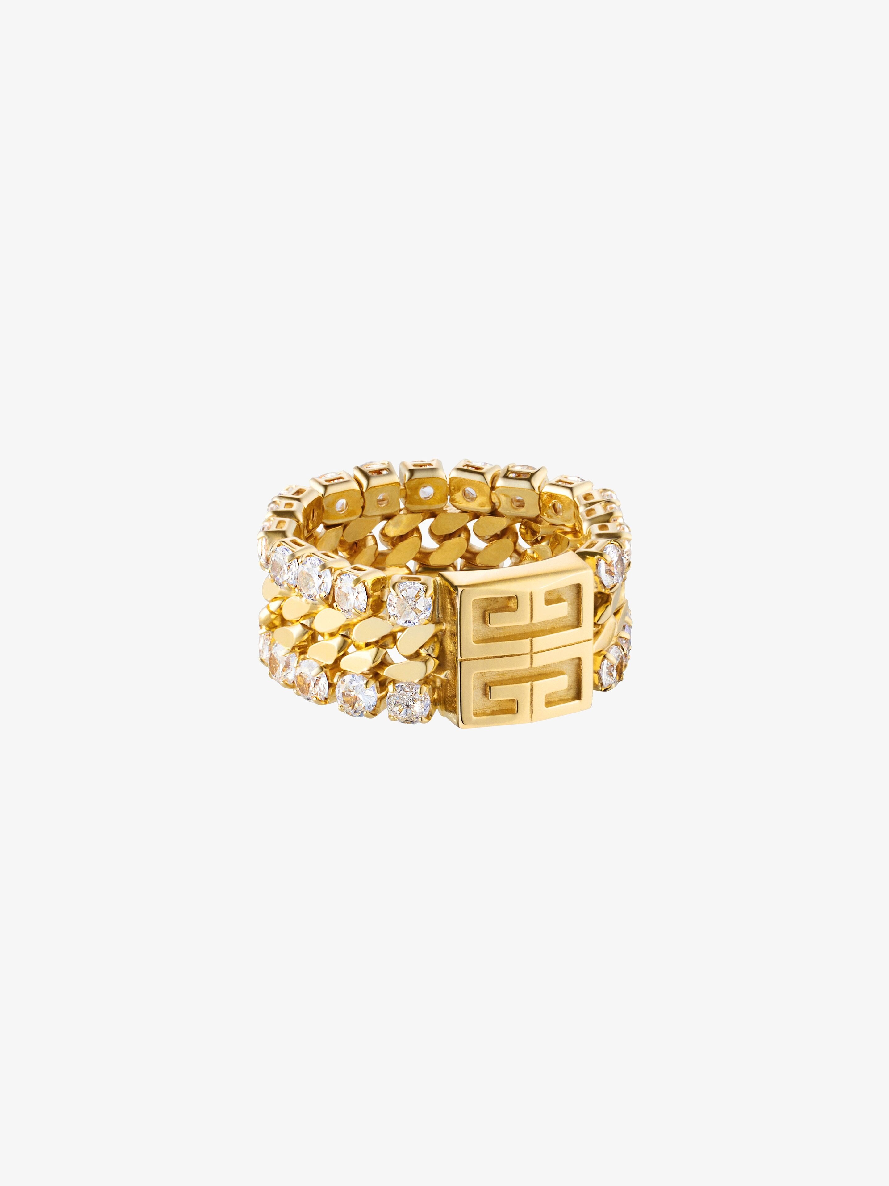 Givenchy 4g Crystal Ring In Yellow