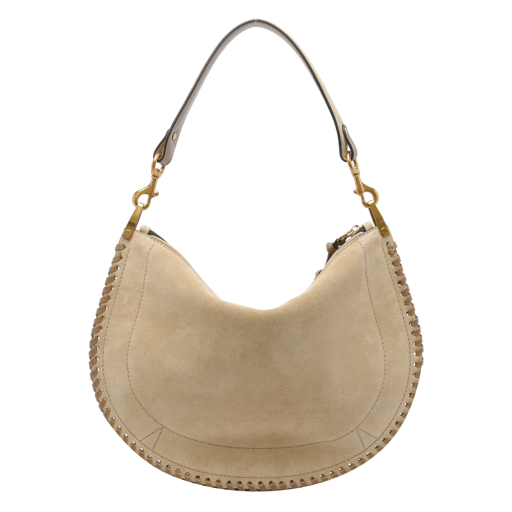 Isabel Marant Oskan Soft Suede Zip-fastening Shoulder Bag In Brown