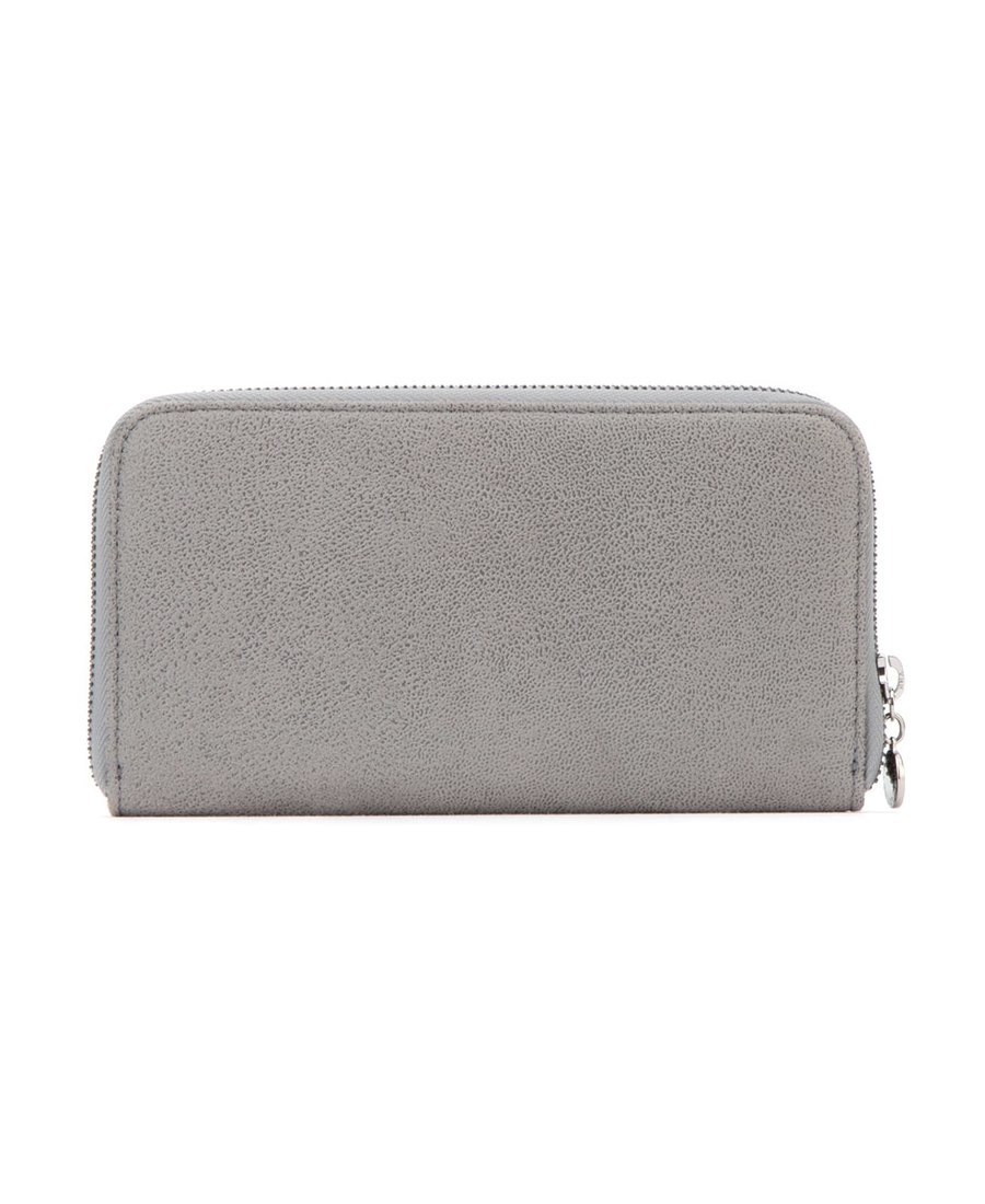 Stella Mccartney Falabella Chain Detail Zip-around Wallet In Gray