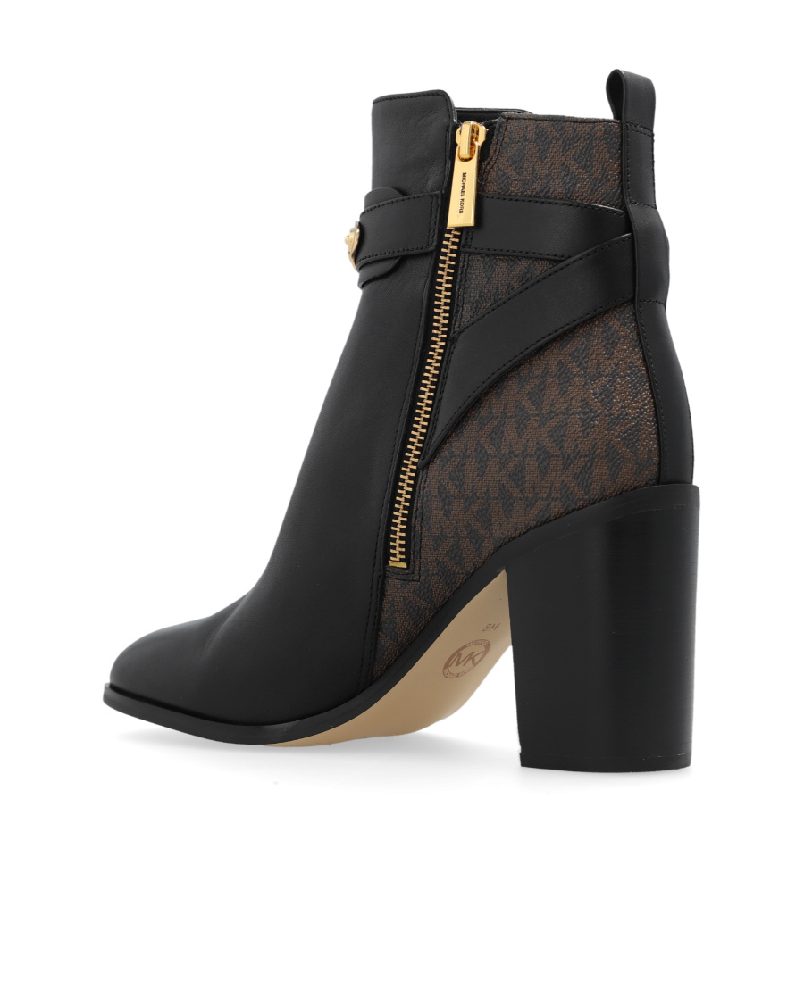 Michael Kors Darcy 90mm Monogram-print Boots In Black