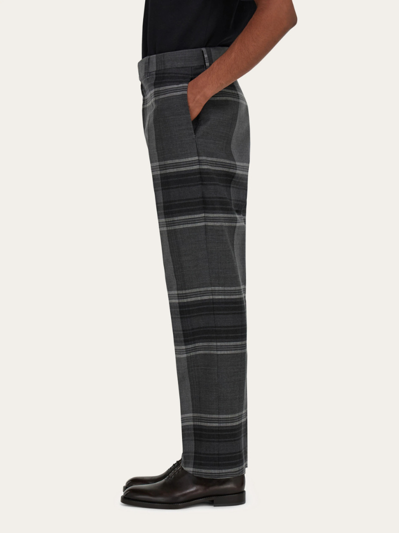 Ferragamo Checked Tailored Trousers In Multi