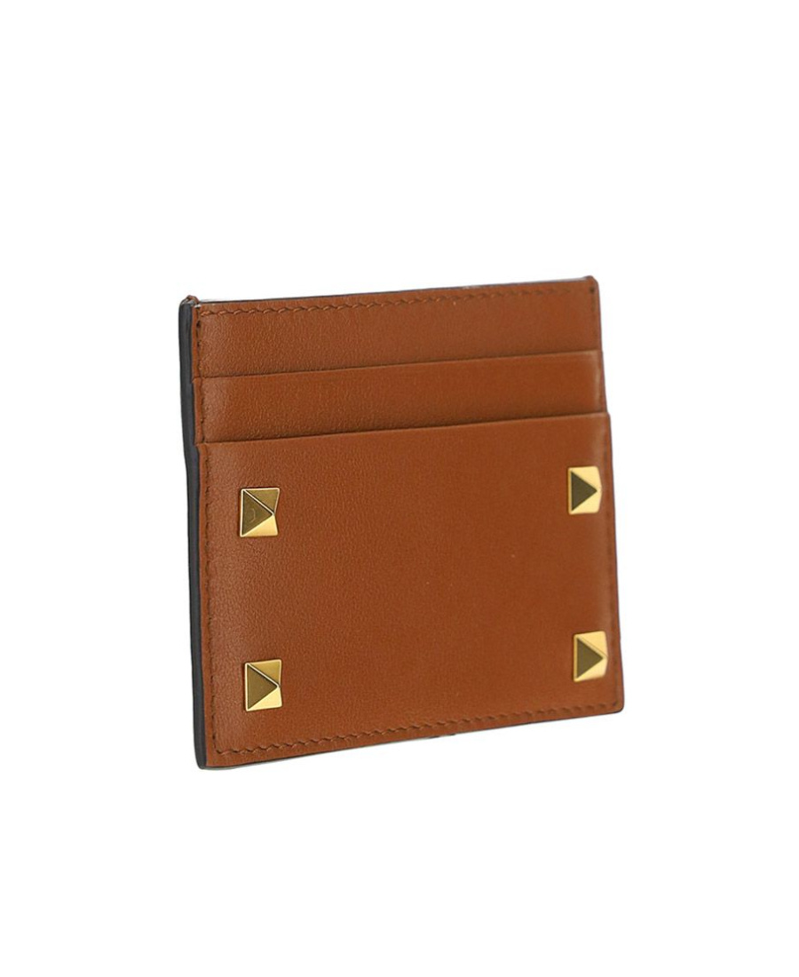 Valentino Rockstud-embellished Cardholder In Brown