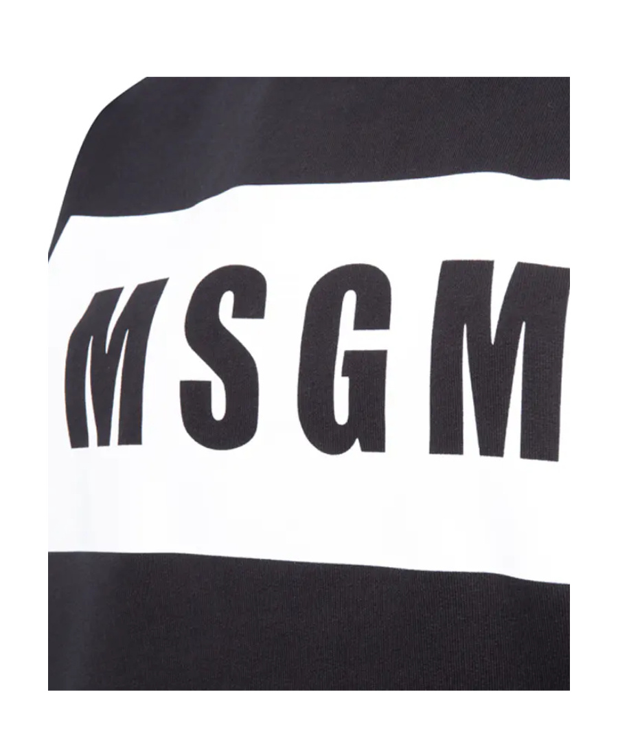 Msgm Logo-print Long-sleeve Sweatshirt In Black