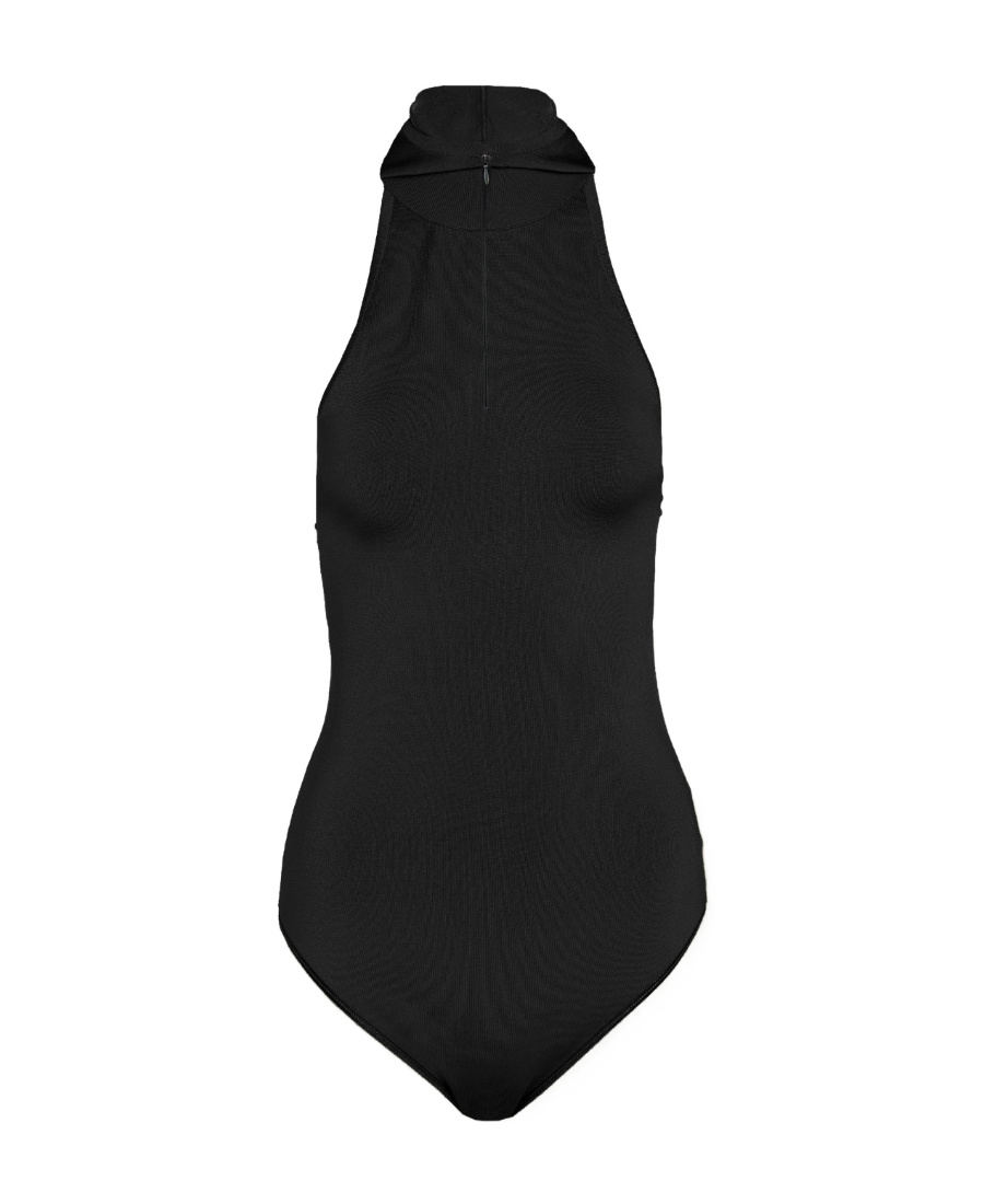 Alaïa Elastic Knitted Tight Jumpsuit In Black