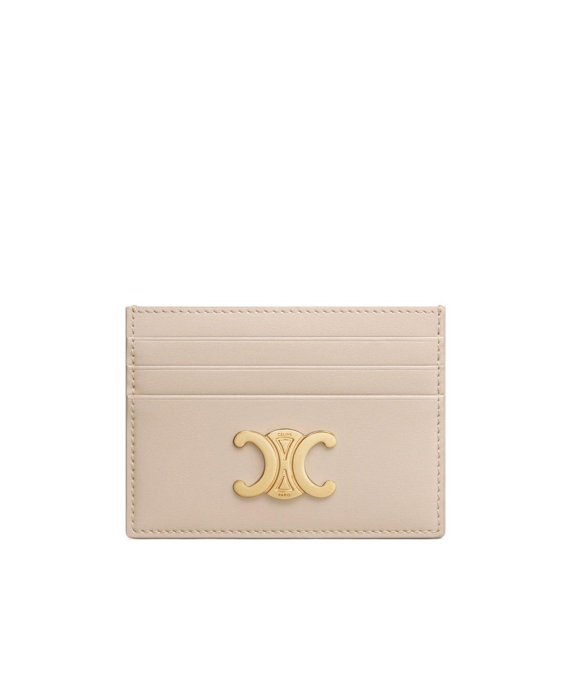 Celine Triomphe Logo Card Holder In Neutral