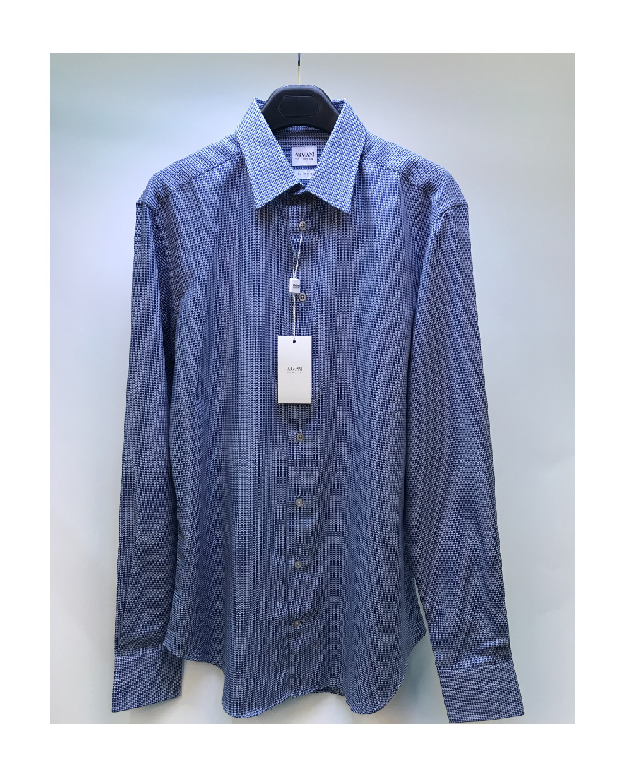Armani Collezioni Striped Detail Shirt In Blue