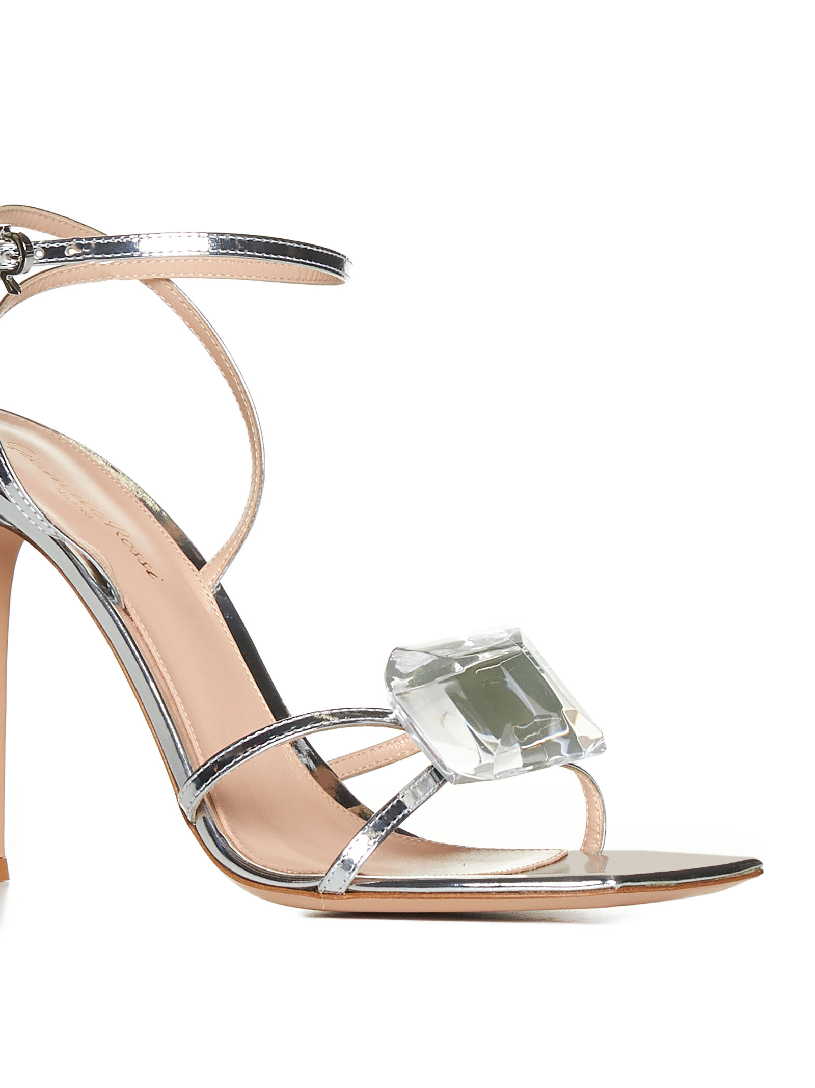 Gianvito Rossi Jaipur Sandals With Square Head And High Heels In White