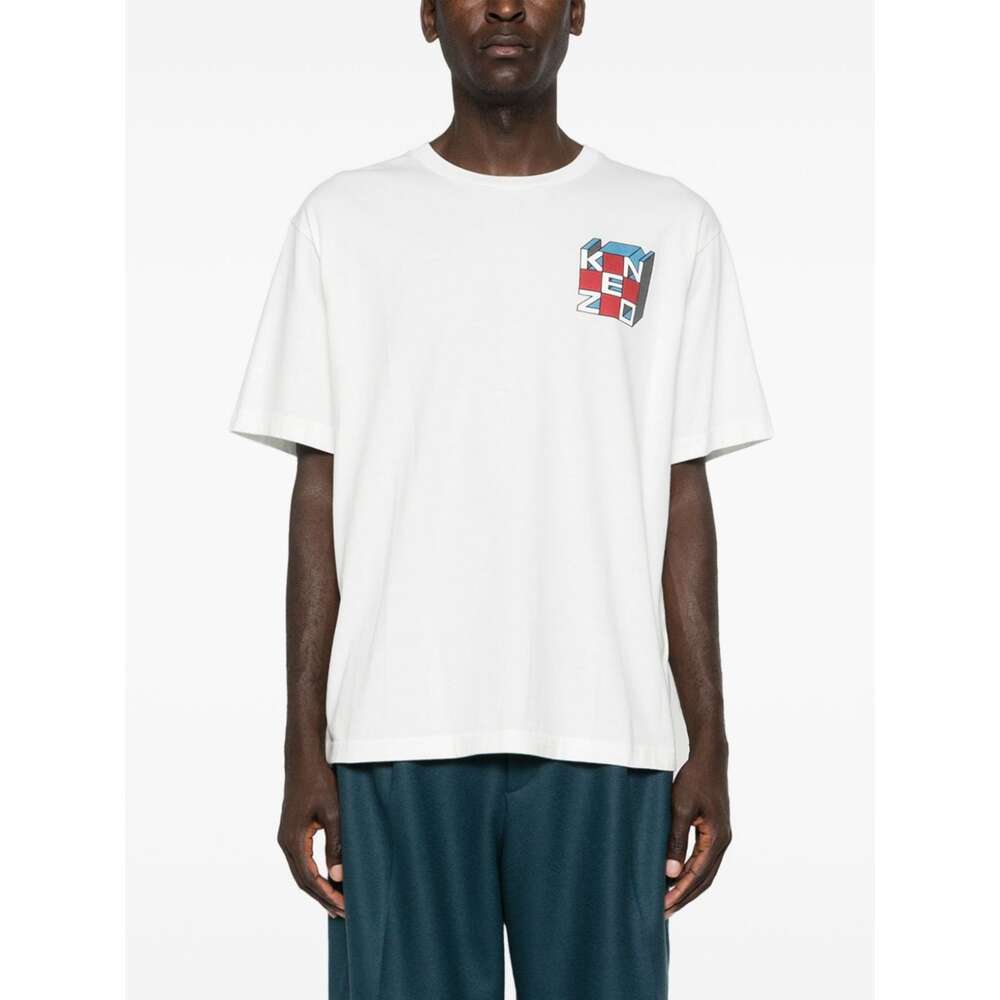 Kenzo Kube Logo-print T-shirt In White