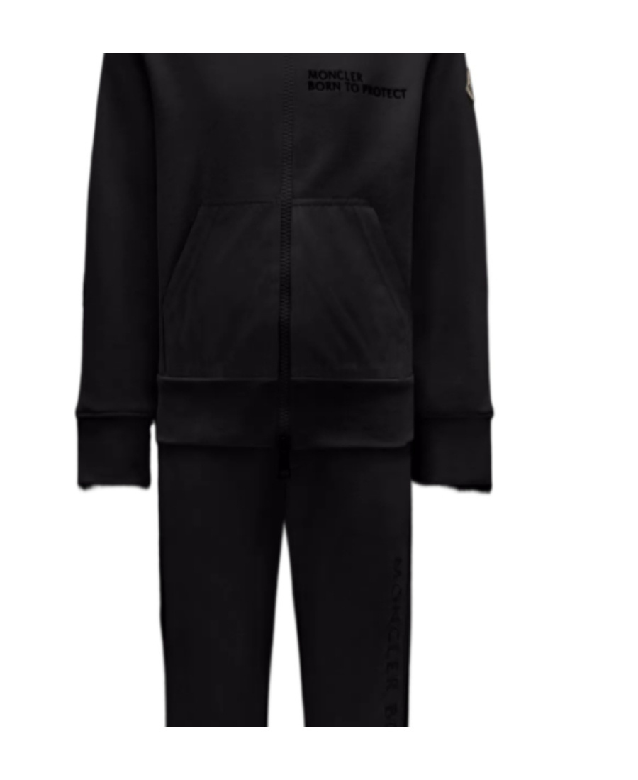 Moncler Logo-patch Cotton-blend Tracksuit Set In Black