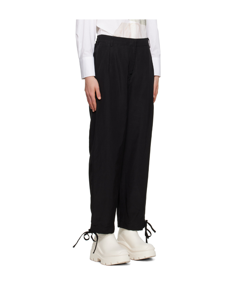Msgm Elasticated-ankles Wide-leg Trousers In Black