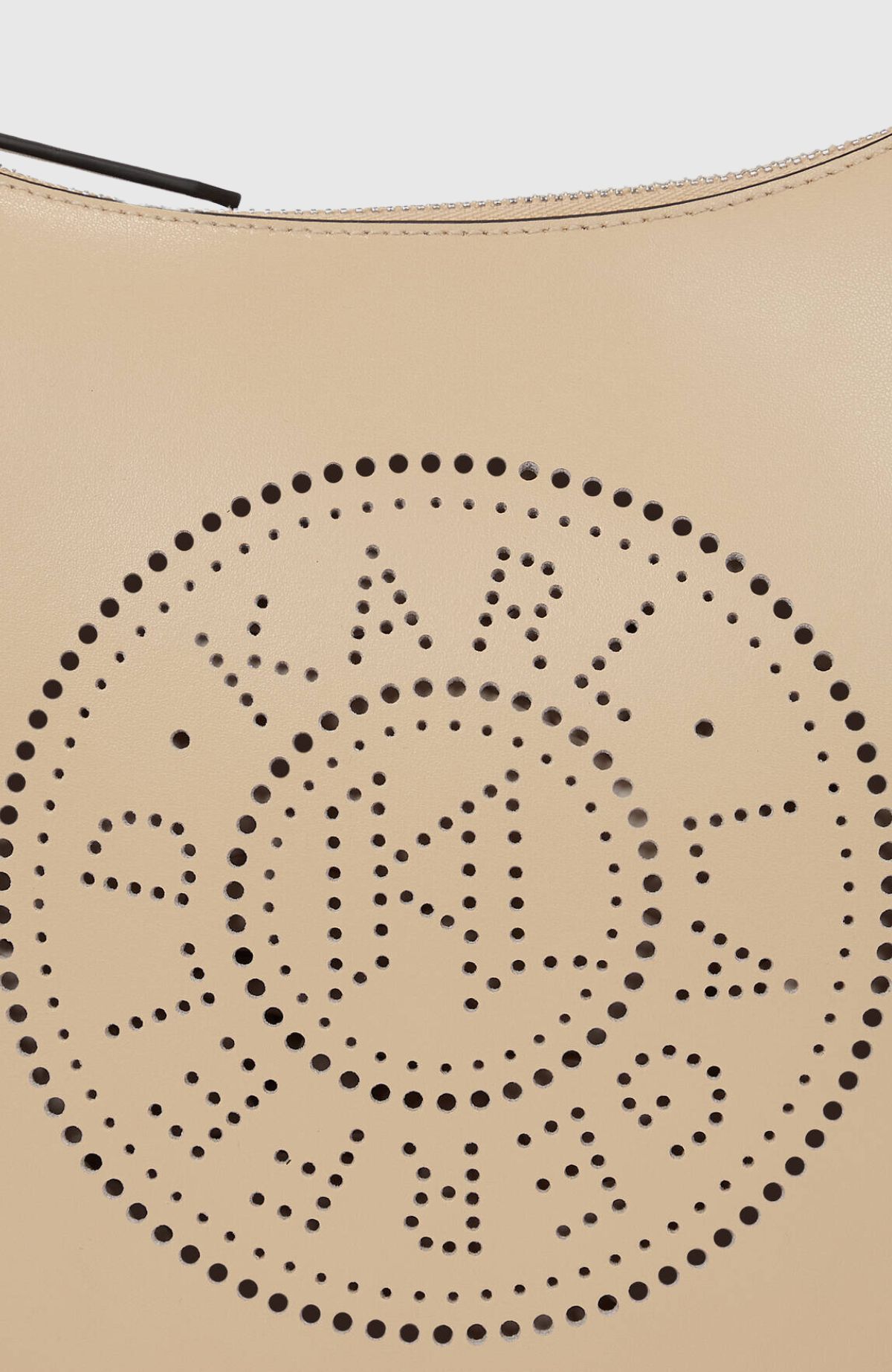 Karl Lagerfeld Circle Moon Sand Bag With Perforated Logo In Nude