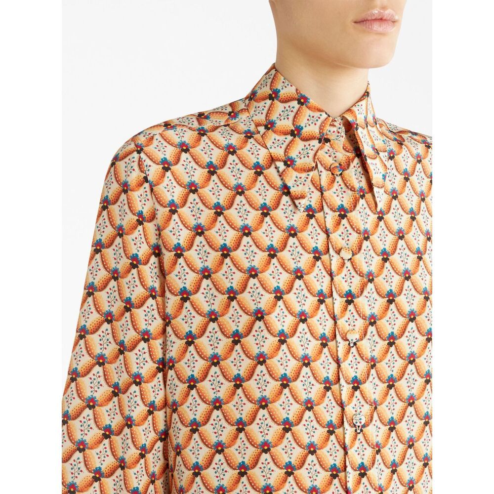 Etro Woman Shirt Sand Size 10 Silk In Nude