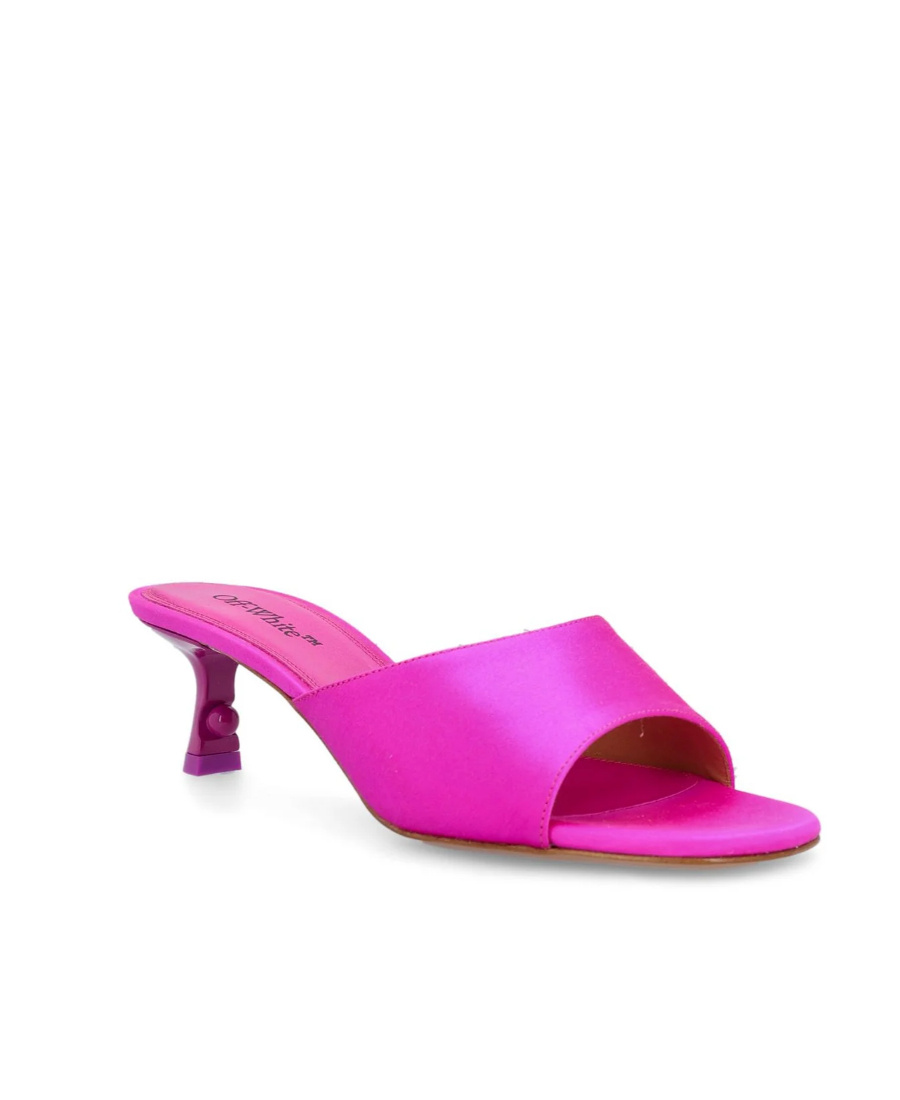 Off-white Pink Satin Sandal In Pattern
