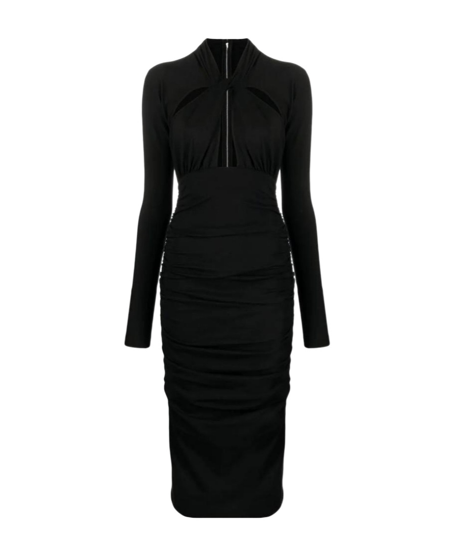 Dolce & Gabbana Black Viscose Blend Midi Dress In Black