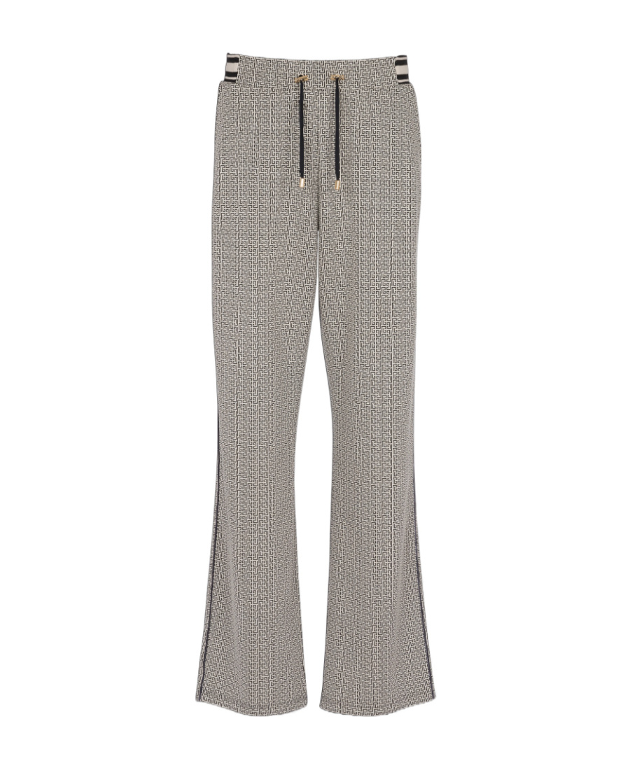 Balmain Mini Monogram-jacquard Track Pants In Gray