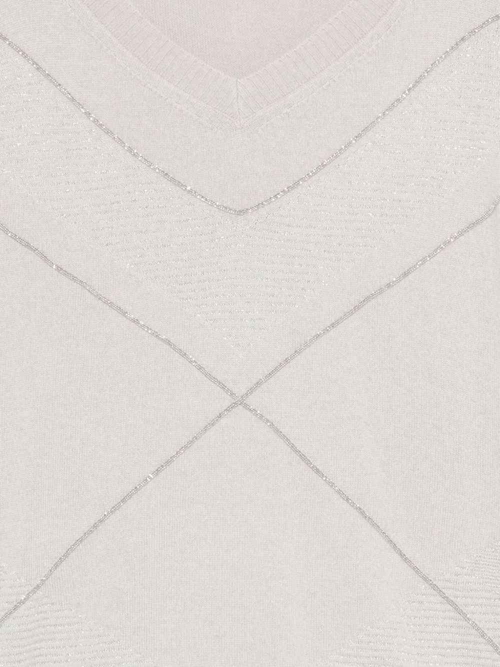 D Exterior V-neck Embellished Knitwear In White