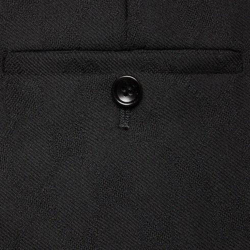 Gucci Gg-jacquard Straight-leg Trousers In Black