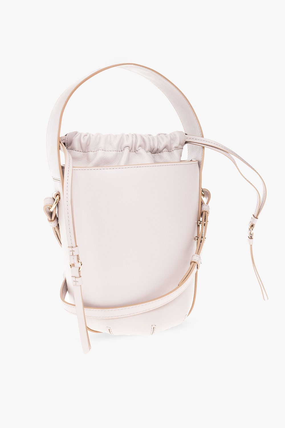 Shop Chloé Sense Leather Bucket Bag In Pink