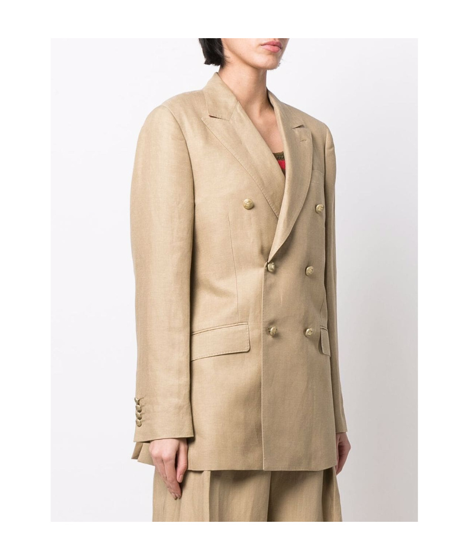 Shop Etro Double-breasted Jacket In Nude