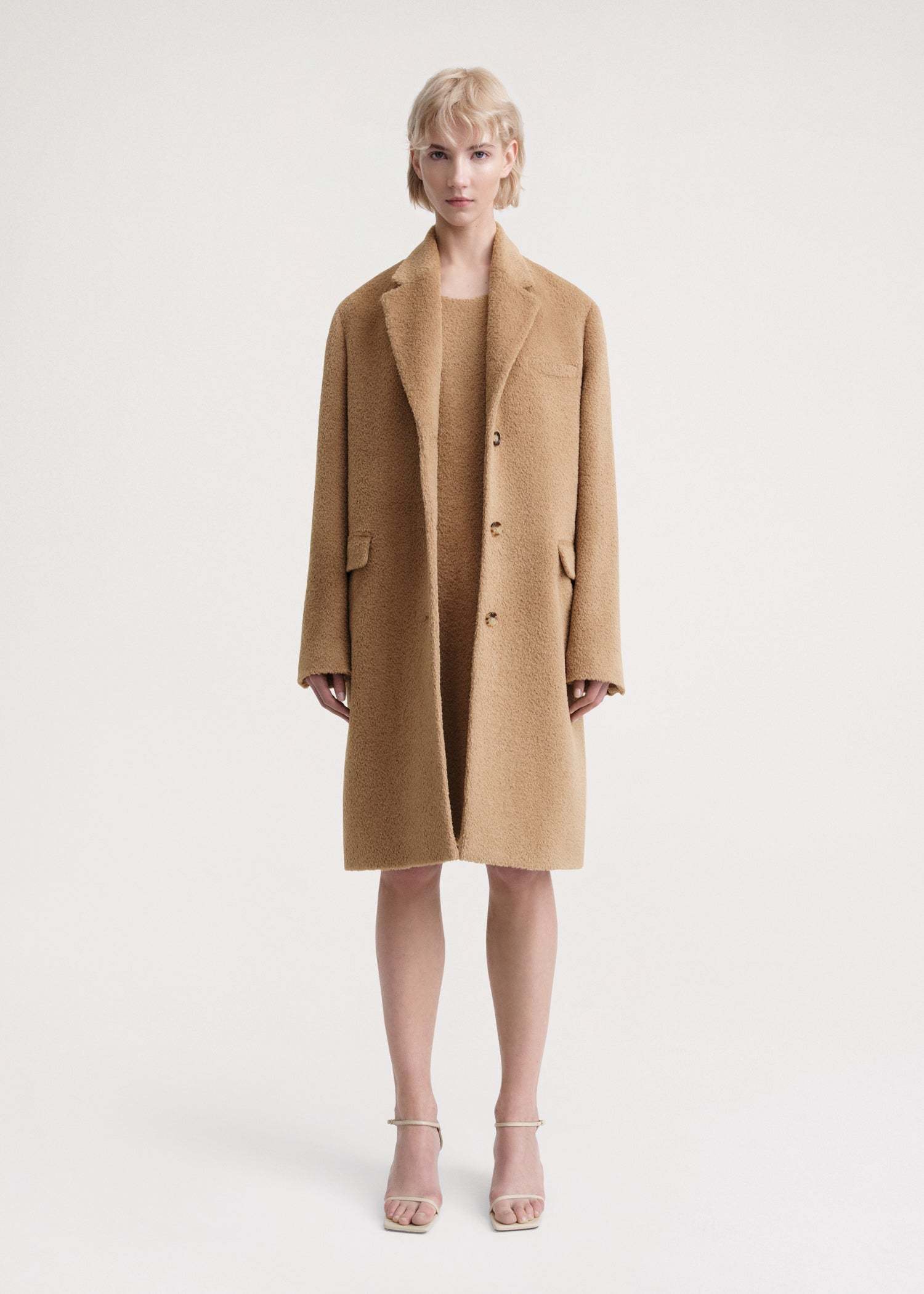 Totême Single-breasted Coat In Nude