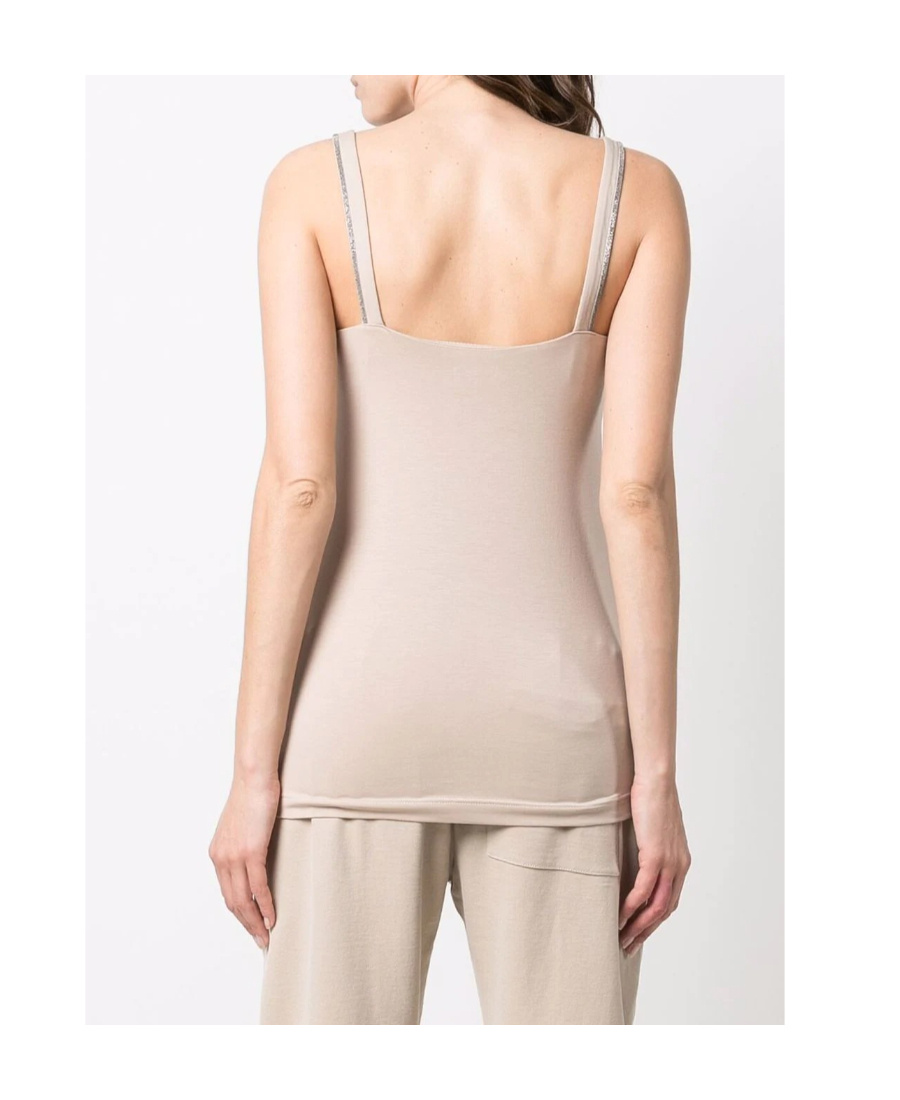 Brunello Cucinelli Stretch-cotton Tank Top In Nude