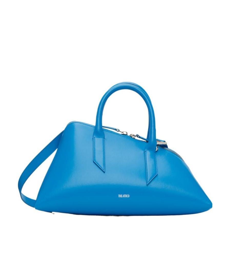 Attico 24h Leather Tote Bag In Blue
