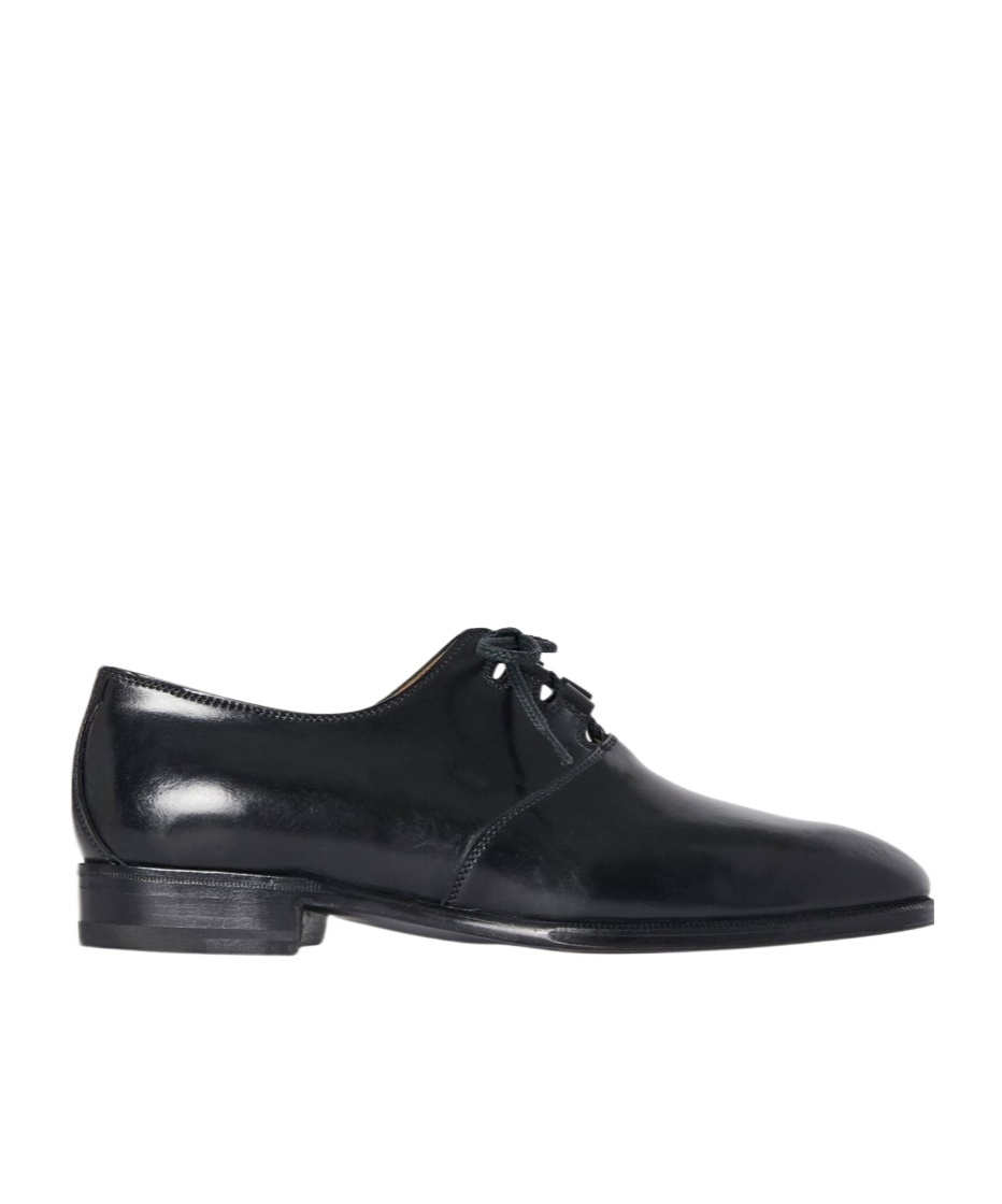 The Row Grant Round-toe Leather Shoes In Black