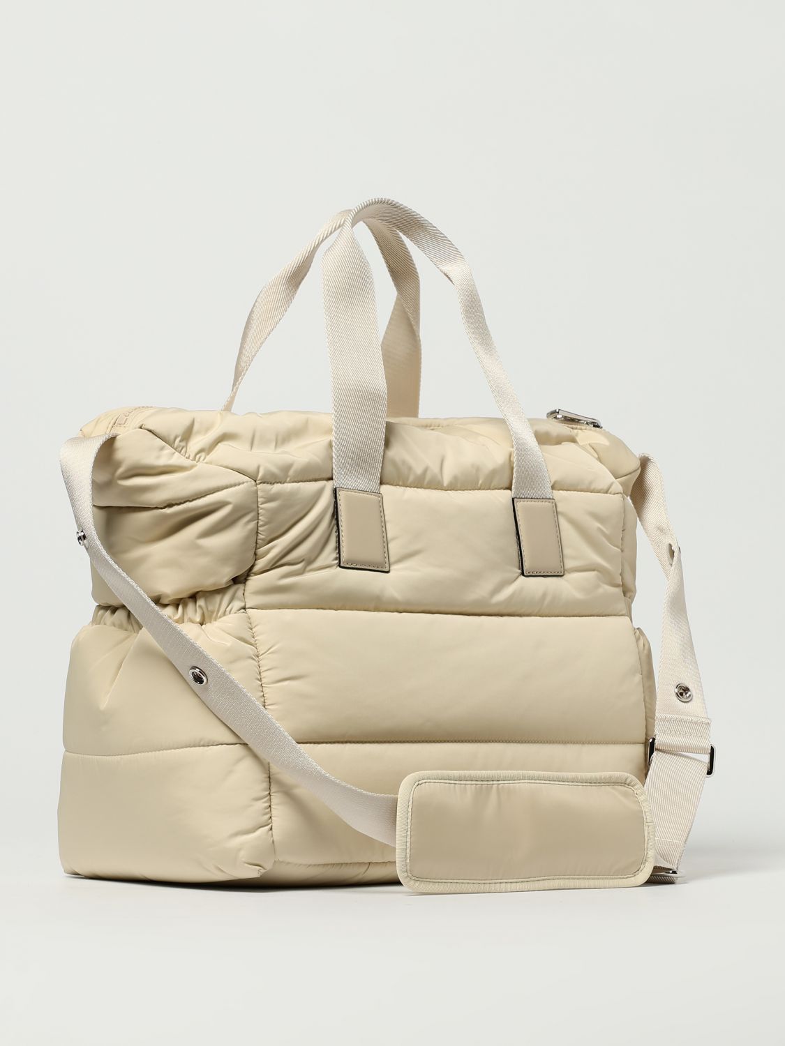 Moncler Zipper Shoulder Bag In Brown